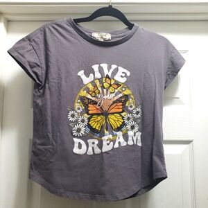 No Comment Girls NY-LA Shirt (Live Your Dream) Size: L(14) Color: Gray